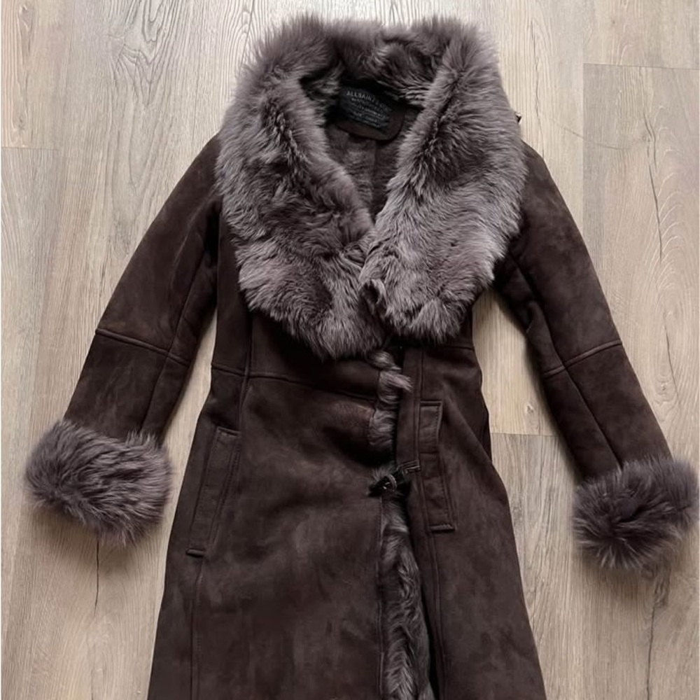 All Saints Spitalfields Fur pelt sheepskin coat